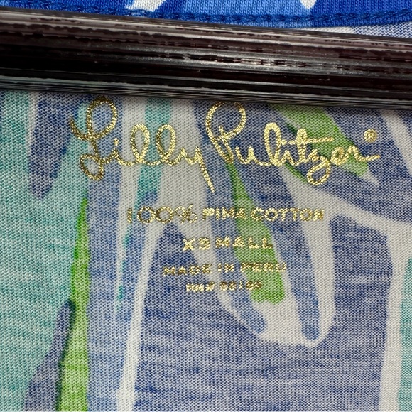 Lilly‎ Pulitzer Palmira T Shirt Dress Pima Cotton Blue Crush Bamboo XS - Picture 9 of 12